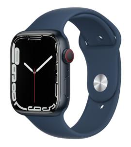 Smartwatch apple watch 7 gps+cellular 45mm aluminium, niebieski | błękitna toń pasek sportowy na raty