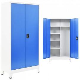 Szafa 2-drzwiowa z zamkiem, metal, 90x40x180cm, szaro-niebieska na raty