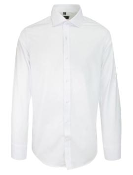 Koszula z długim rękawem, biała elegancka prosty krój, wizytowa, bawełniana -victorio na raty