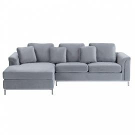 Sofa prawostronna welurowa jasnoszara oslo na raty