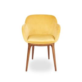 Krzesło tapicerowane shell bukowe nogi brązowy-miodowy na raty
