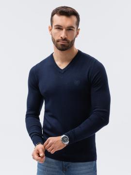 Sweter męski z haftem - granatowy v22 e191 - xxl na raty