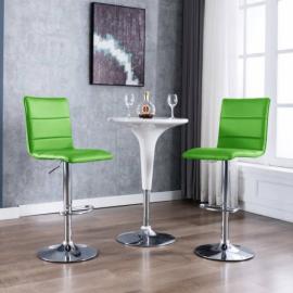 Krzesła barowe, 2 szt., zielone, sztuczna skóra na raty