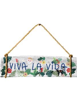 Dekoracja ścienna "viva la vida" ze wzorem - 50 x 20 cm na raty