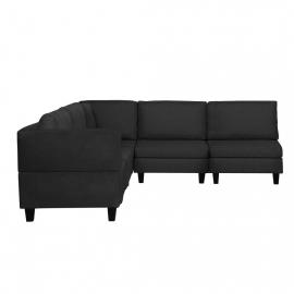 Sofa narożna tapicerowana czarna fevik na raty