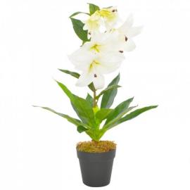 Sztuczna lilia z doniczką, biały, 65 cm na raty