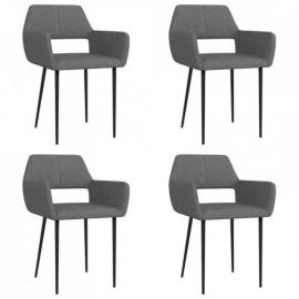 Krzesła stołowe, 4 szt., ciemnoszare, tapicerowane tkaniną na raty