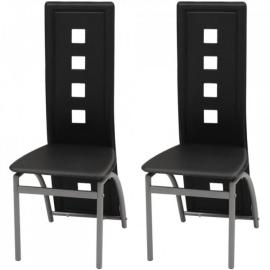 Krzesła stołowe, 2 szt., czarne, sztuczna skóra na raty