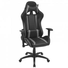 Rozkładane krzesło biurowe, sportowe, sztuczna skóra, szare na raty