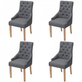 Krzesła stołowe, 4 szt., ciemnoszare, tkanina na raty
