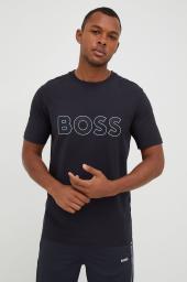 Boss t-shirt boss athleisure 50474232 męski kolor granatowy z nadrukiem na raty