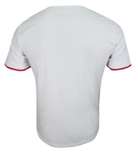 T-shirt biały bawełniany, z nadrukiem, męski, krótki rękaw, u-neck -pako jeans na raty