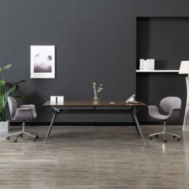 Obrotowe krzesło biurowe, szare, tapicerowane tkaniną na raty