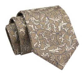 Krawat - alties - beżowy z motywem kwiatowym na raty