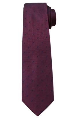 Fioletowy elegancki krawat w granatowe kropki -alties- 6 cm, groszki, męski na raty