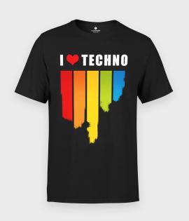 Koszulka męska i love techno na raty