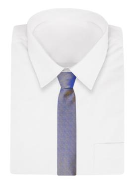 Krawat niebiesko-beżowy, melanżowy, 7 cm, elegancki, klasyczny, męski -alties na raty