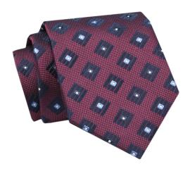 Krawat - alties - bordowy, figury geometryczne na raty