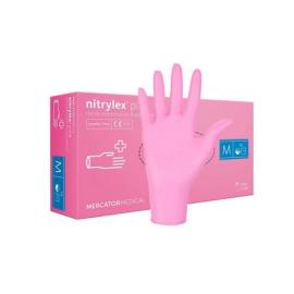 Rękawiczki nitrylowe nitrylex pink m mercator salony kosmetyczne na raty