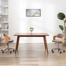 Obrotowe krzesło biurowe, taupe, gięte drewno i tkanina na raty