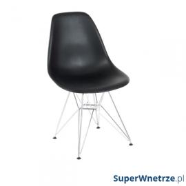 Krzesło p016 pp czarne, chromowane nogi na raty