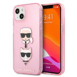 Etui karl lagerfeld klhcp13skctuglp apple iphone 13 mini różowy/pink hardcase glitter karl`s & choupette na raty