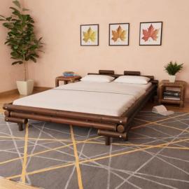 Rama łóżka, ciemnobrązowa, bambusowa, 140 x 200 cm na raty