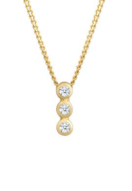 Elli diamonds naszyjnik damskie koło geo trio z brylantem (0.045 ct.) w żółtym złocie próby 585 halskette 1.0 pieces na raty