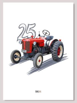 Plakat z traktorem zetor 25 na raty