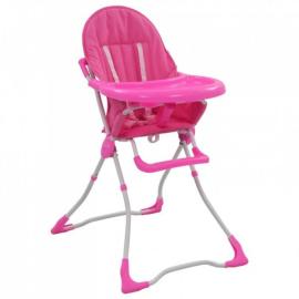 Krzesełko do karmienia dzieci, różowo-białe na raty