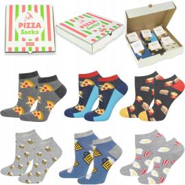 Zestaw kolorowe skarpetki męskie pizza socks soxo 6-pak stopki pizza piwo skarpety bawełniane 40-45 na raty