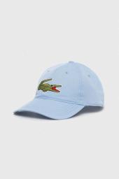 Lacoste czapka z daszkiem bawełniana kolor niebieski z aplikacją na raty