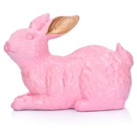 Figurka królik siedzący duka godis 11 cm różowa żywica na raty