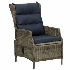 Rozkładane krzesło ogrodowe z poduszkami, brązowy polirattan na raty