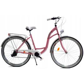 Rower dallas city 26" 7spd - różowy z białym na raty