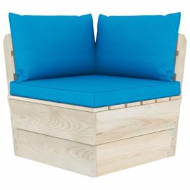 Ogrodowa sofa narożna z palet z poduszkami, impregnowany świerk na raty