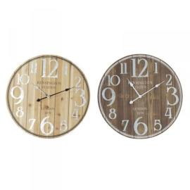 Zegar ścienny dkd home decor brązowy drewno mdf (68 x 4.5 x 68 cm) (2 pcs) na raty