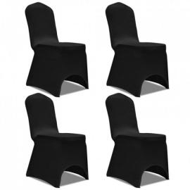 Elastyczne pokrowce na krzesło czarne 4 szt. na raty