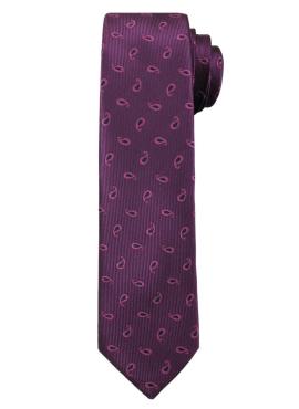 Fioletowy elegancki męski krawat -alties- wzór paisley na raty