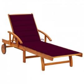 Ogrodowy leżak z poduszką, lite drewno akacjowe na raty