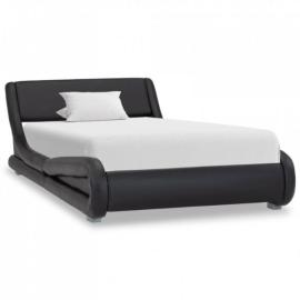 Rama łóżka, czarna, sztuczna skóra, 100 x 200 cm na raty