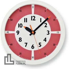 Zegar ścienny fun pun color 24,8 cm czerwony na raty