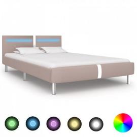 Rama łóżka led, kolor cappuccino, sztuczna skóra, 120 x 200 cm na raty
